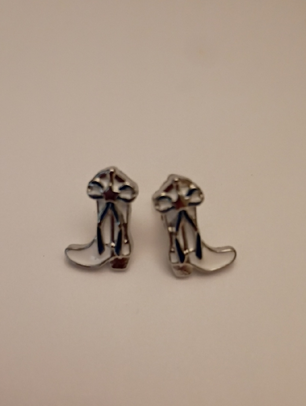 Silver Cowboy Boot Stud Earrings - Women Jewelry Earrings